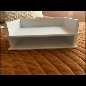 White Wooden Computer Stand